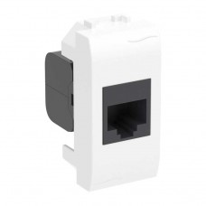 BRAVA Розетка компьютерная RJ45 (разъем PcNet) 1 модуль категория 5е белая (76654B)